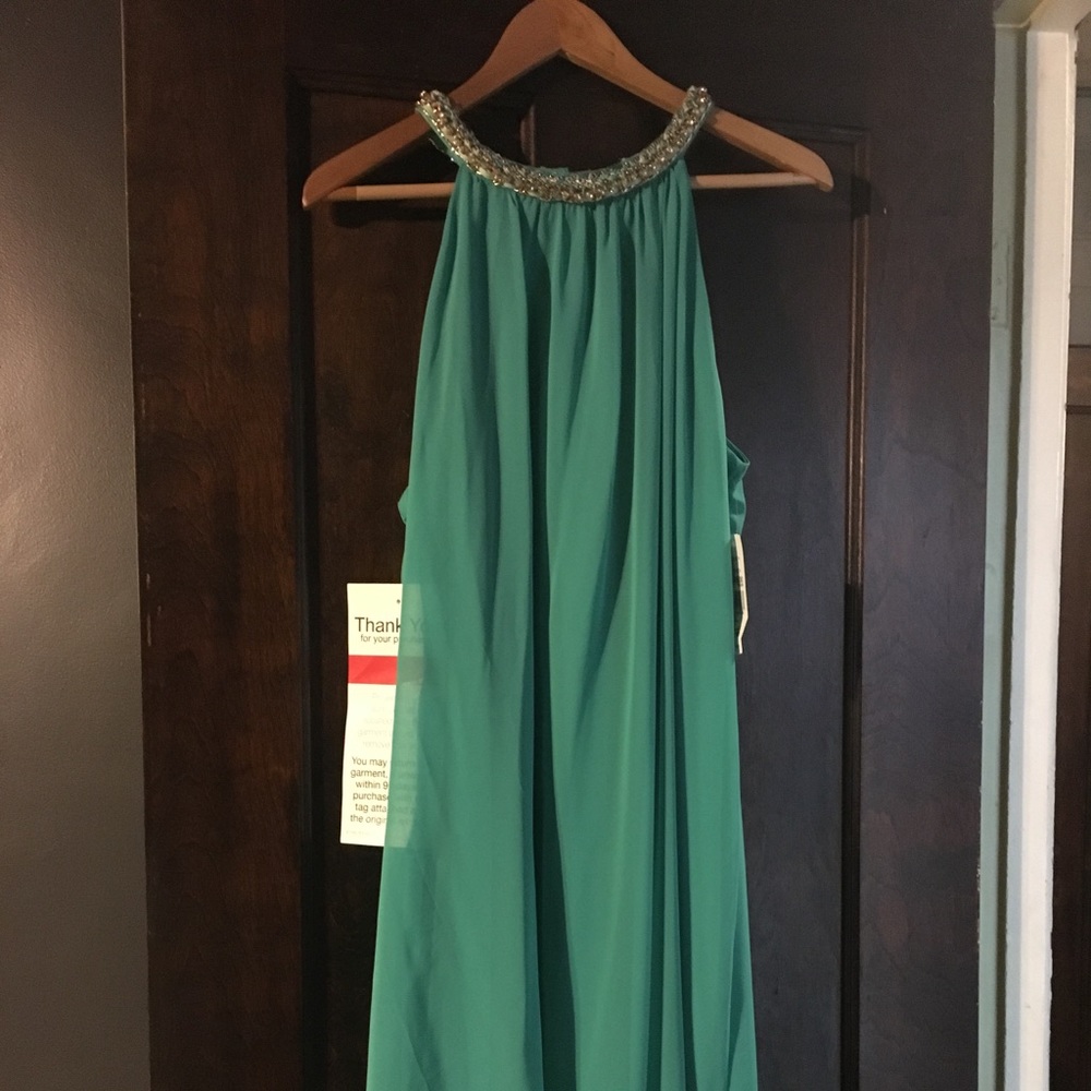 semi-formal dress with neckline detail